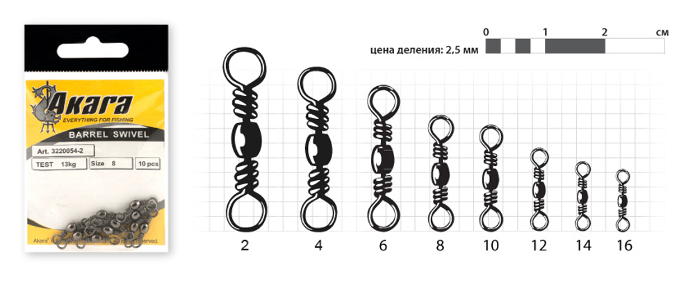 Вертлюг Akara Barrel Swivel 21000 №2 (10 шт.)