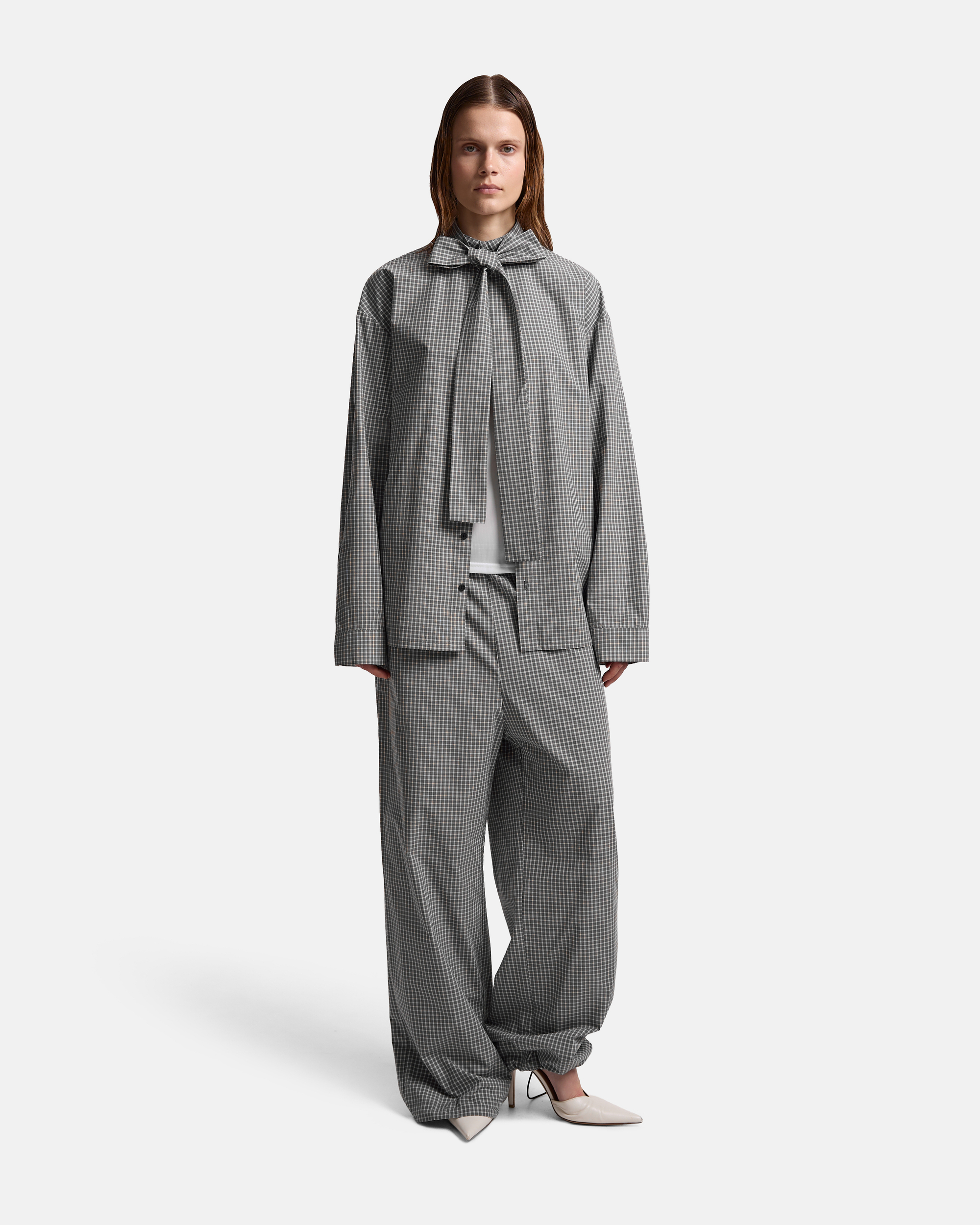 РУБАШКА С ЛЕНТАМИ ИЗ ХЛОПКА