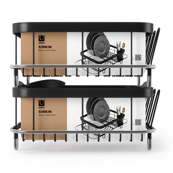 Сушилка для посуды sinkin, 28х14х47 см, черная