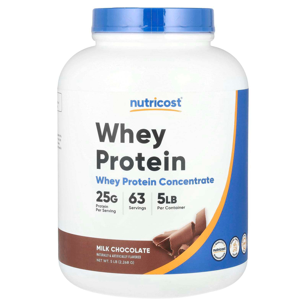 Nutricost, концентрат сывороточного протеина, со вкусом молочного шоколада, 2268 г (5 фунтов)