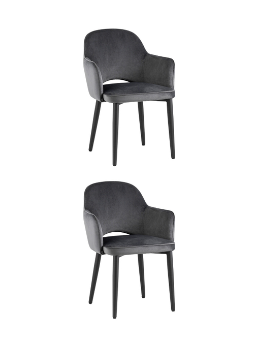 Стул Венера велюр серый 2 шт