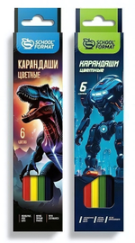 Карандаши 6цв. "Микс для мальчиков шестигран. корп. дерев. карт. уп. (Schoolformat)
