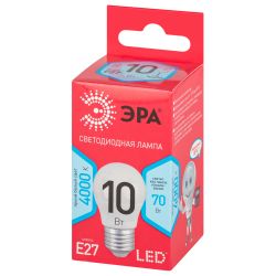 Лампа светодиодная ЭРА RED LINE LED P45-10W-840-E27 R Е27 / E27 10Вт шар нейтральный белый свет | Лампы cветодиодные Шар (G/P)