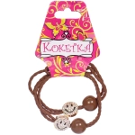 Резинки для волос 2шт «ФАНТЕЭГРО», смайл, цвет черный, молочный и коричневый, d-5.5см (Кокетка)