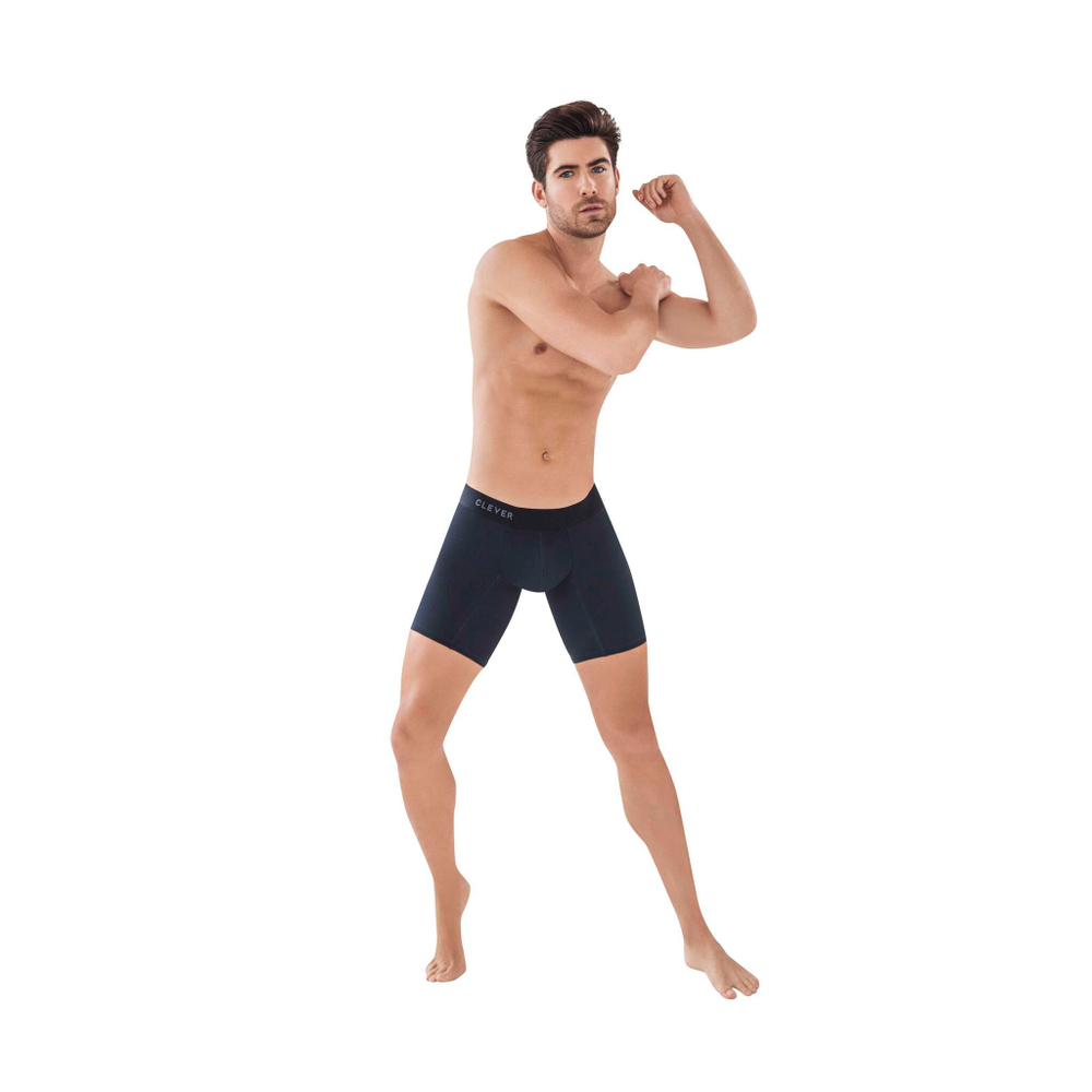 Мужские трусы боксеры черные удлиненные Clever CARIBBEAN LONG BOXER 088611