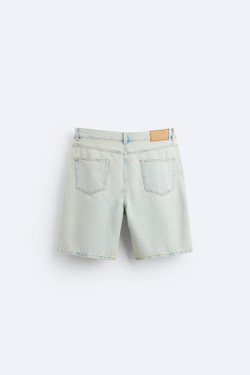 ZARA ДЖИНСОВЫЕ ШОРТЫ STRAIGHT-LEG, ЧЕРНИЛЬНО-СИНИЙ
