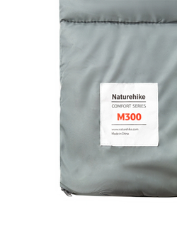 Спальный мешок Naturehike M300 с капюшоном,молния слева, серый (CNK2350WS023)