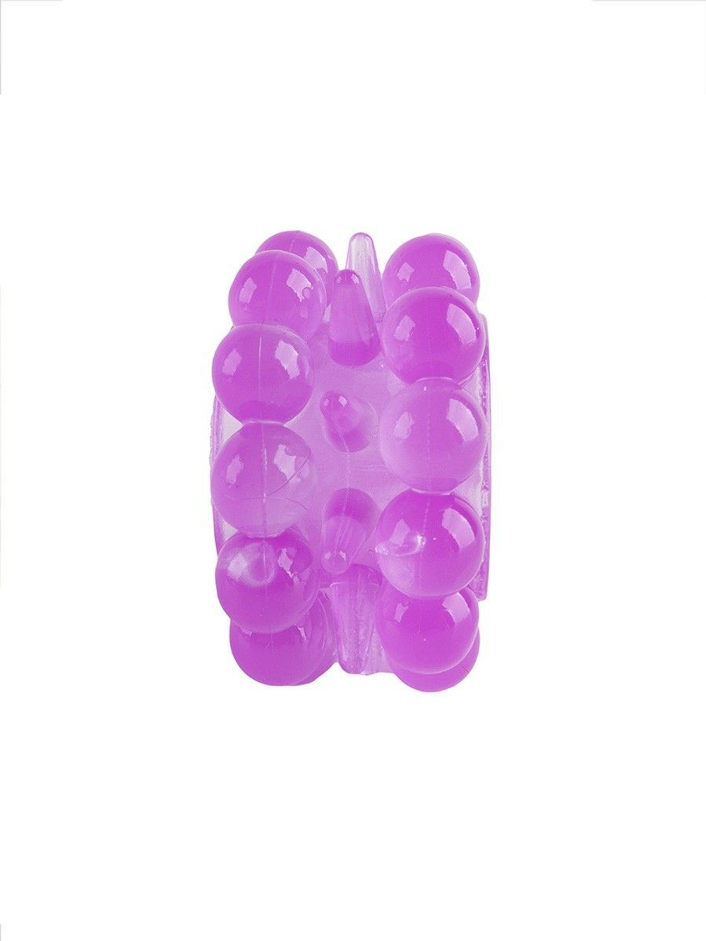 Лиловое эрекционное кольцо с 2 рядами стимулирующих шариков