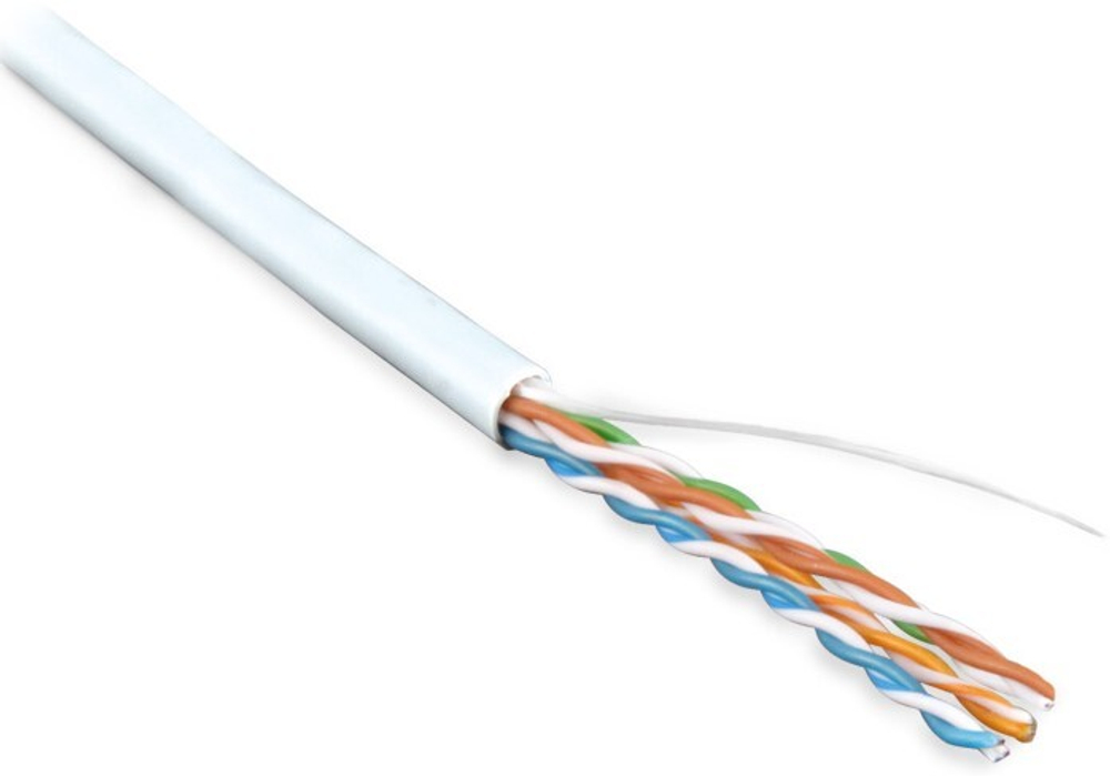 Кабель витая пара U/UTP 5e кат. 4 пары Hyperline UUTP4-C5E-S24-IN-LSZH-WH-100