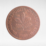 Germany, 1 Pfennig, 1989, (Hamburg Mint - "J"), VF
