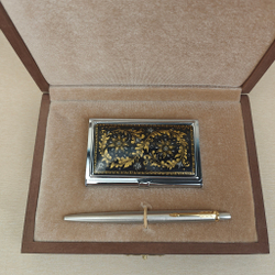 Набор подарочный "Золотой орнамент" с ручной росписью в футляре