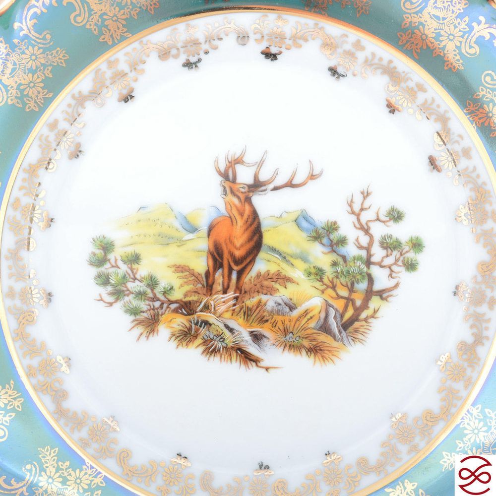 Набор тарелок Repast Охота зеленая Мария-тереза 19 см (6 шт)