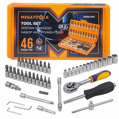 Набор инструментов 46пр, 1/4''( 6гр.) MEGATOOLS MT-2462-5ZX