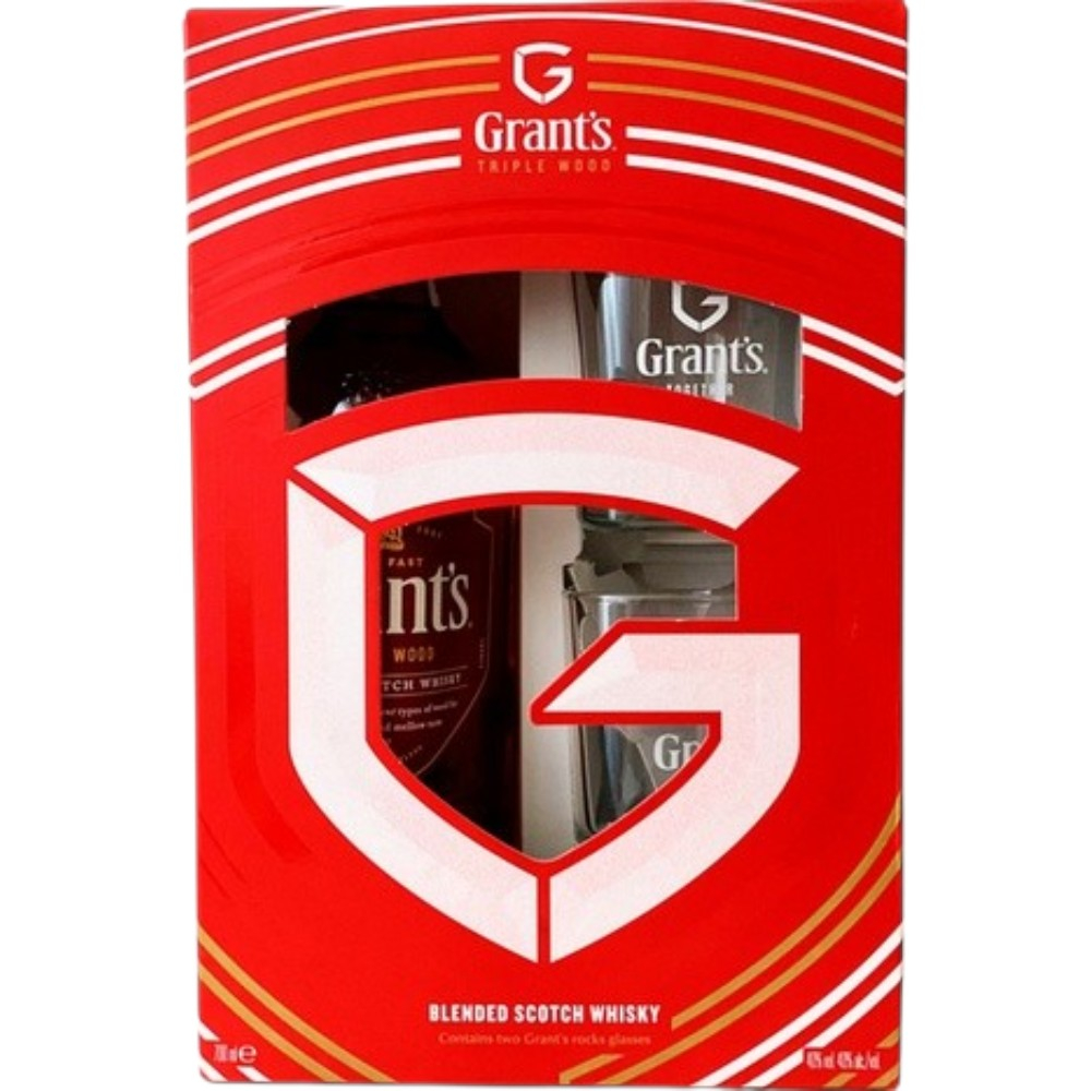 Виски Grant's Triple Wood 0,7 л. В подарочной упаковке с 2 бокалами