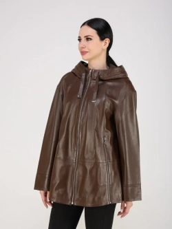 Кожаная куртка демисезонная с капюшоном