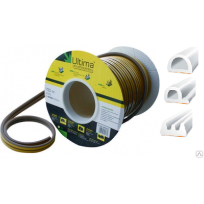 Уплотнитель D-профиль 9 х 7,5-8 мм белый, 100 м