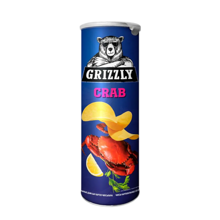 Чипсы GRIZZLY краб в тубусе 130 гр
