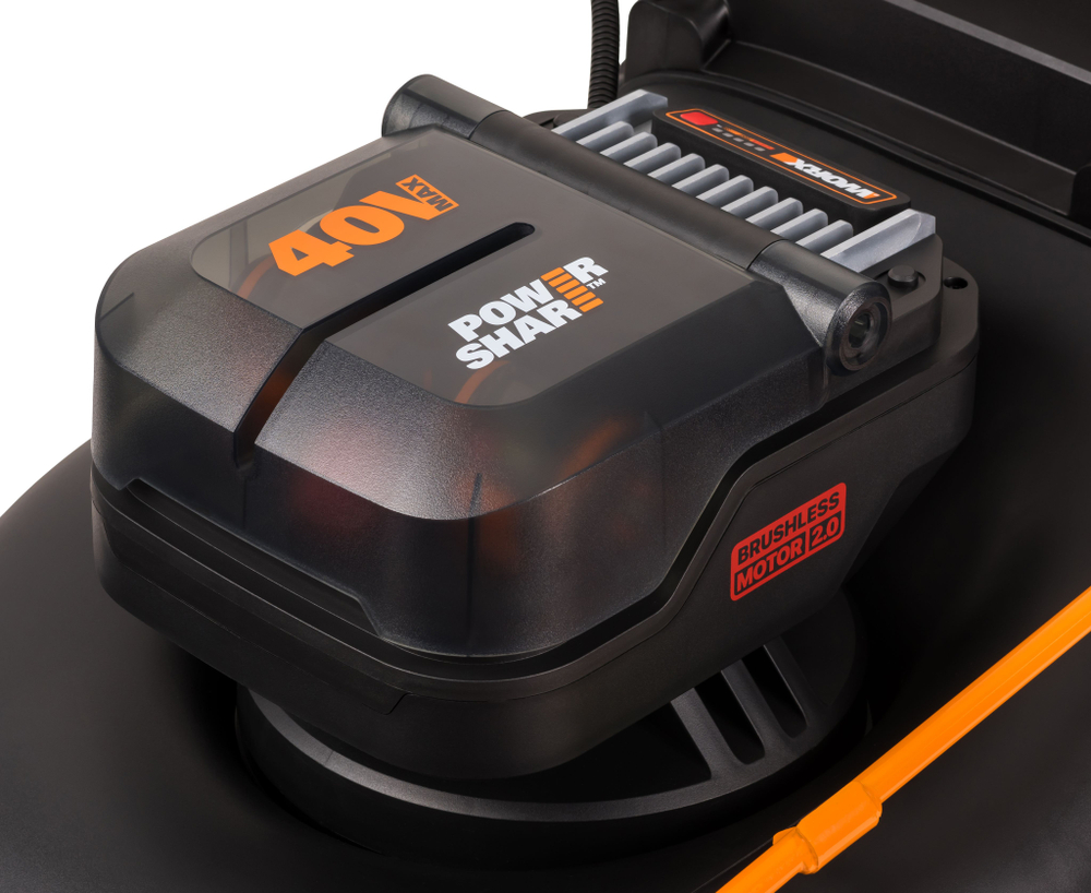 Газонокосилка аккумуляторная WORX WG748E 46 см бесщеточная 40В 4Ач х2 ЗУ 2А х2 коробка