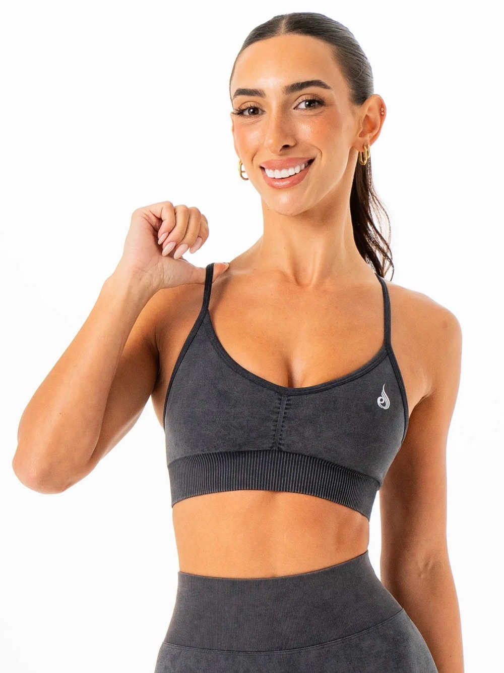 Топ RYDERWEAR Stonewash Seamless Sports Bra Charcoal