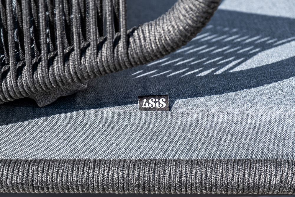 "Милан" лаунж-зона 4-местная плетеная из роупа (веревки), каркас алюминиевый темно-серый, роуп темно-серый