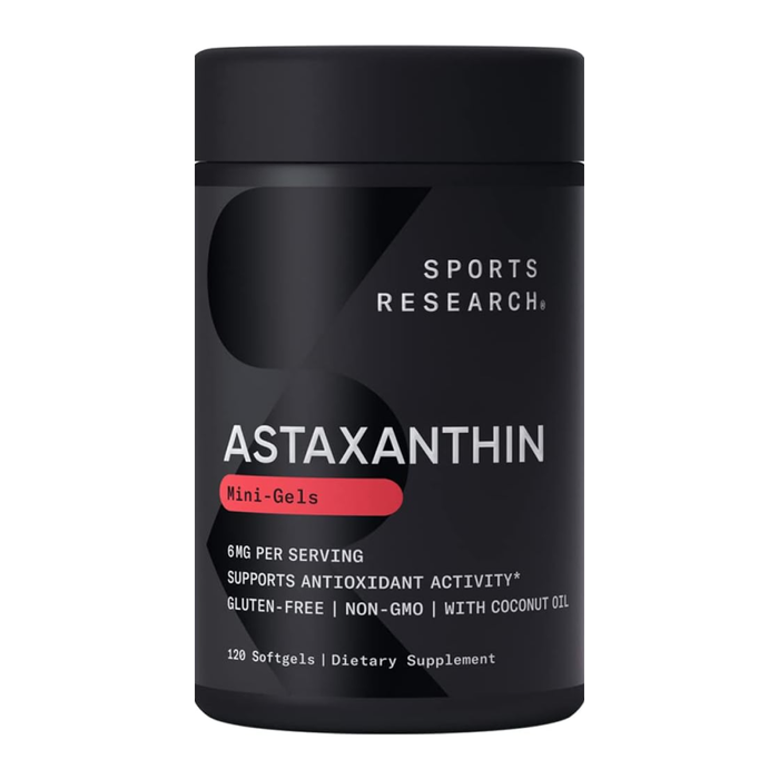 Астаксантин из микроводорослей, Astaxanthin, Sports Research, 6 мг (60 капсул)