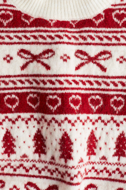 H&M Свитер свободного кроя с принтом, белый/красный