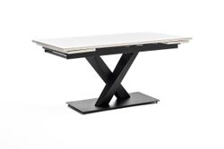 "Юпитер" стол интерьерный раздвижной обеденный из керамики, цвет белый глянцевый
