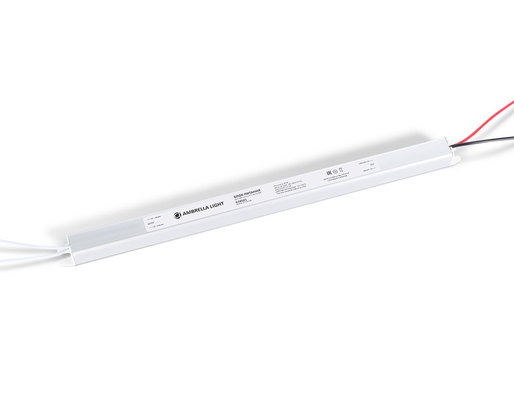Ambrella Блок питания ультратонкий для светодиодной ленты 12V 60W 5A IP20 185-260V 312*18*18 GS8605 LED Driver 12V GS8605