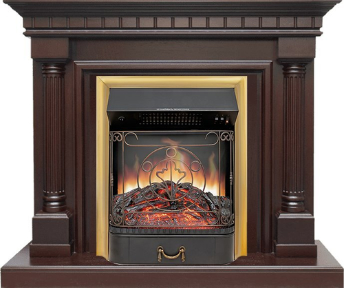 Каминокомплект Dallas - Темный дуб с очагом Majestic FX Brass