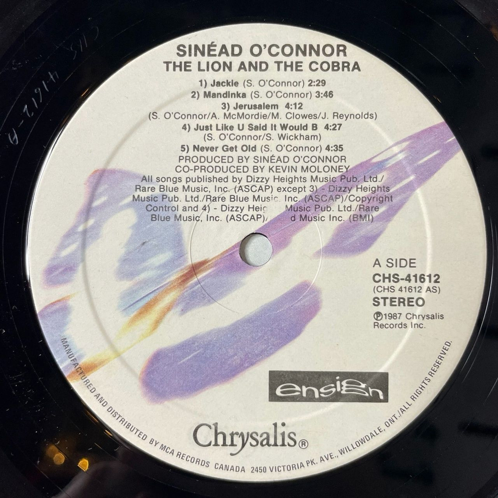 Винтажная виниловая пластинка LP Sinead OConnor The Lion And The Cobra (Canada 1987)