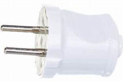 Вилка 10A прямая белая ASD/InHome