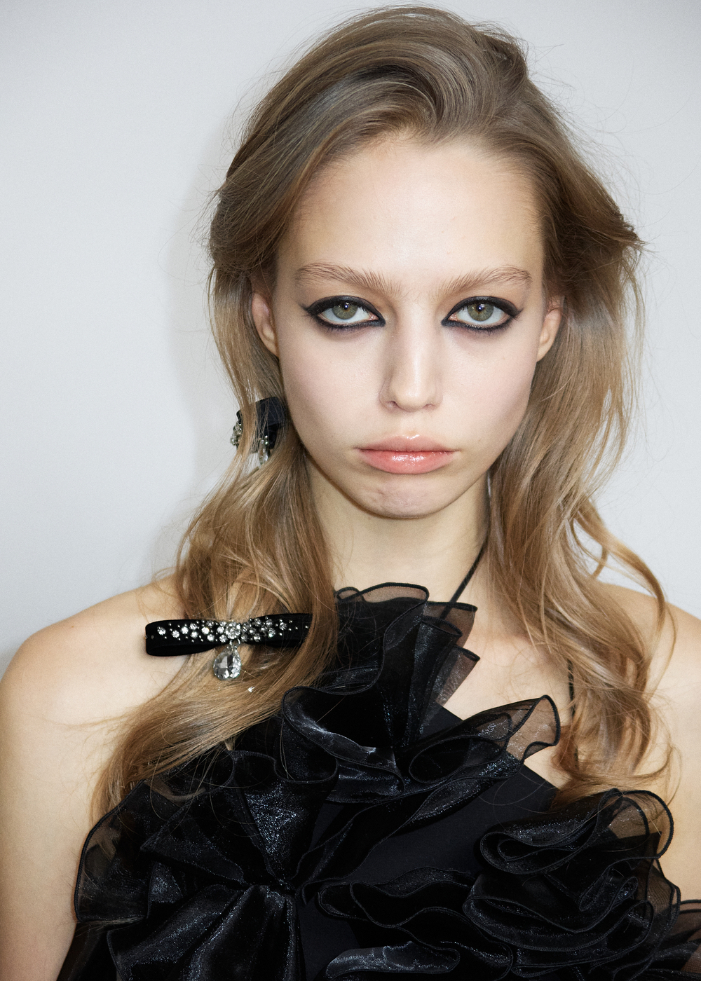 Бант стрекоза XS с декором из камней