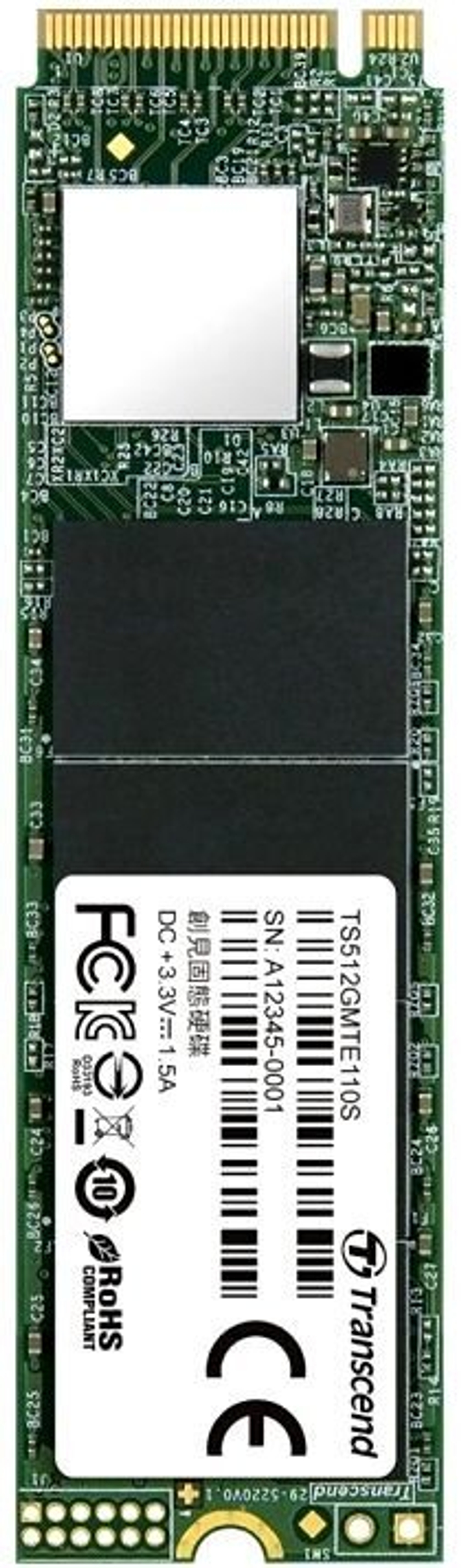 Накопитель SSD M.2 2280 Transcend TS512GMTE110S 512 ГБ