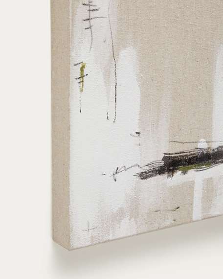 Набор из 4 картин Selnir на льняной основе белого и бежевого цвета 30х30 см