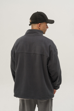 Толстовка KUL'TURA "HALF ZIP FLEECE" Темно-серый