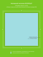 Глянцевый натяжной потолок 2.7 м2