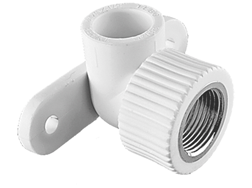 Угольник TEBO бел. PP-R комб. 20х1/2quot; ВР с креплен. (20/100), арт. 030033802