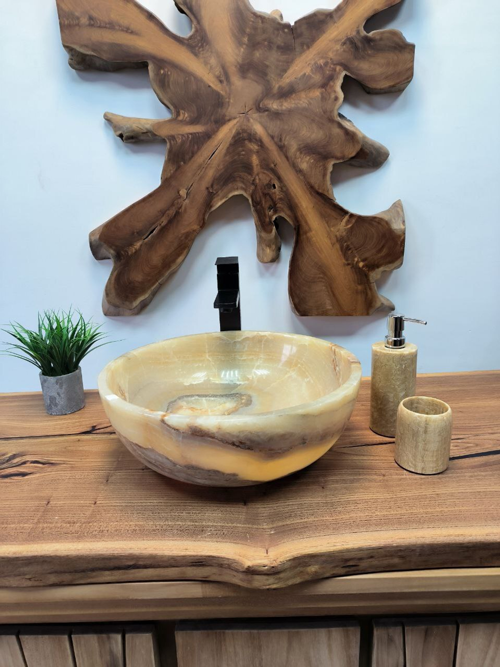 Раковина из оникса Bowl Yellow BO-65706 40*40*15 из натурального камня