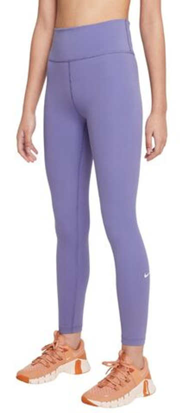 Брюки для девочек Nike Girls One Dri-FIT High-Waisted - пыльный аметист/белый