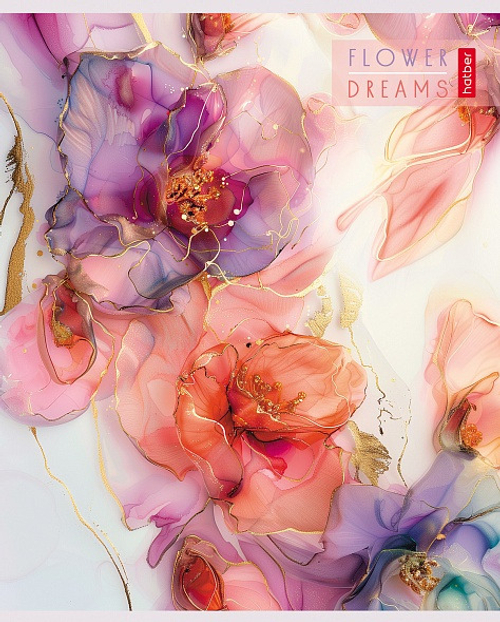 Тетрадь 80 л. клетка ХАТБЕР Цветочные сны