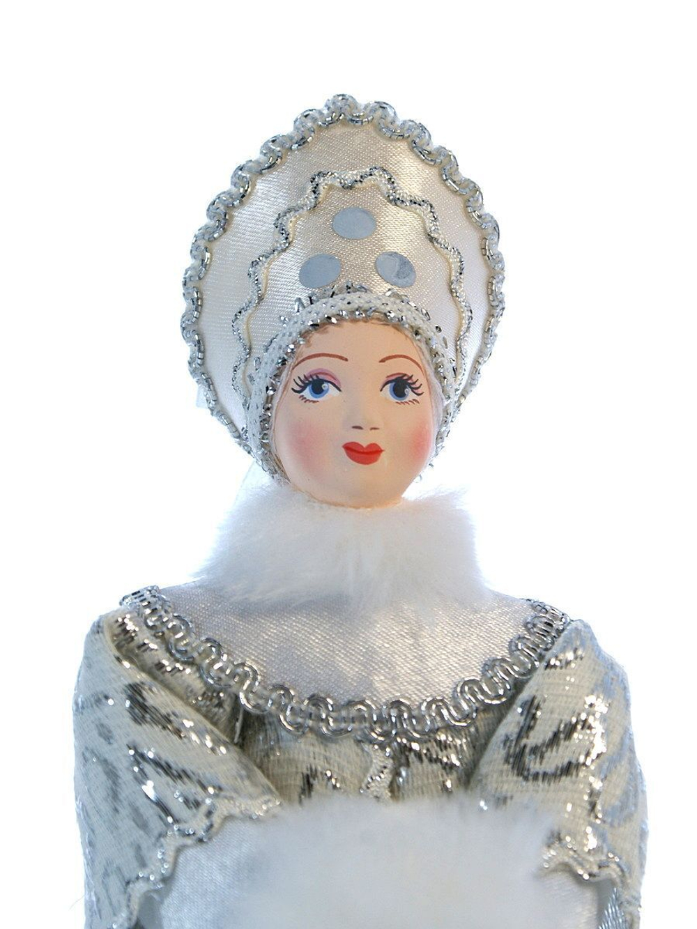 Кукла фарфоровая Снегурочка, новогодняя игрушка под елку, 25 см