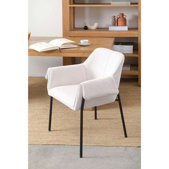 Стул Aline Arms молочный шенилл