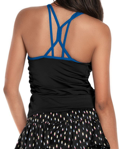 Женский топ теннисный Lucky in Love Neon Lights Ruche Crop Tank - черный