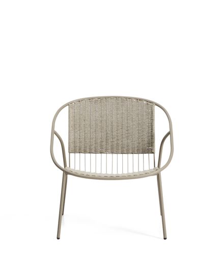 Кресло уличное Atrani из стали и веревки цвета таупе