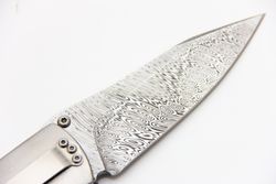 Нож Буди Вэстона Дамаск карбон синий Buddy Weston customфотография - 5