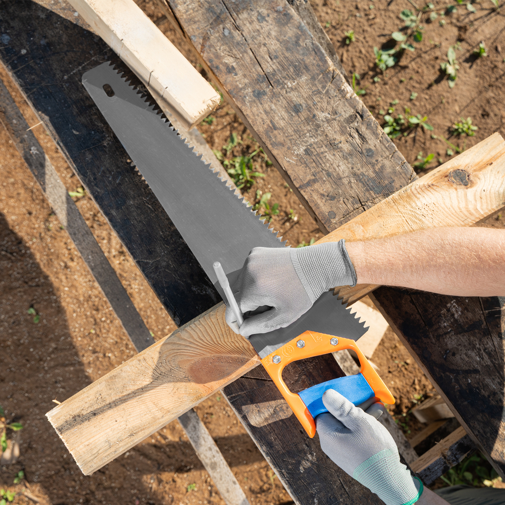 Ножовка по дереву, 500 мм, шаг зубьев 8 мм, пластиковая рукоятка