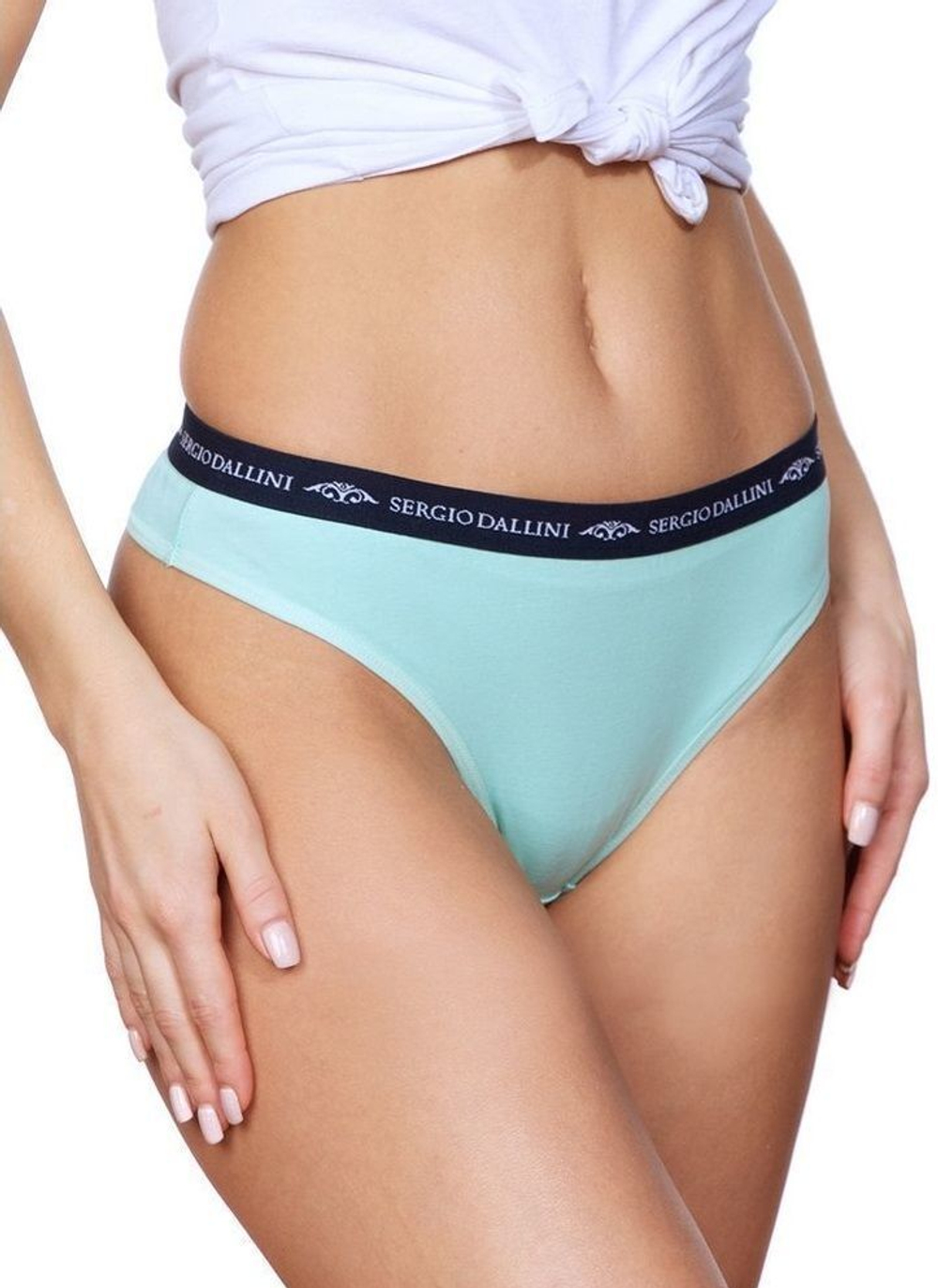 Набор из 3 хлопковых разноцветных трусиков-танга (Размер: M) (Цвет: разноцветный)