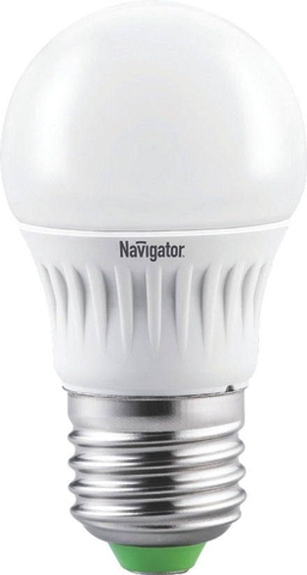 Лампа светодиодная LED матовая Navigator Шар, E27, G45, 5 Вт, 2700 K, теплый свет
