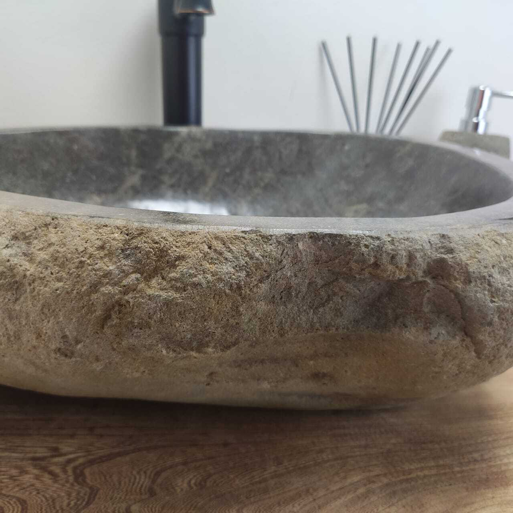 Каменная раковина из речного камня RS-6666 (48*40*15)