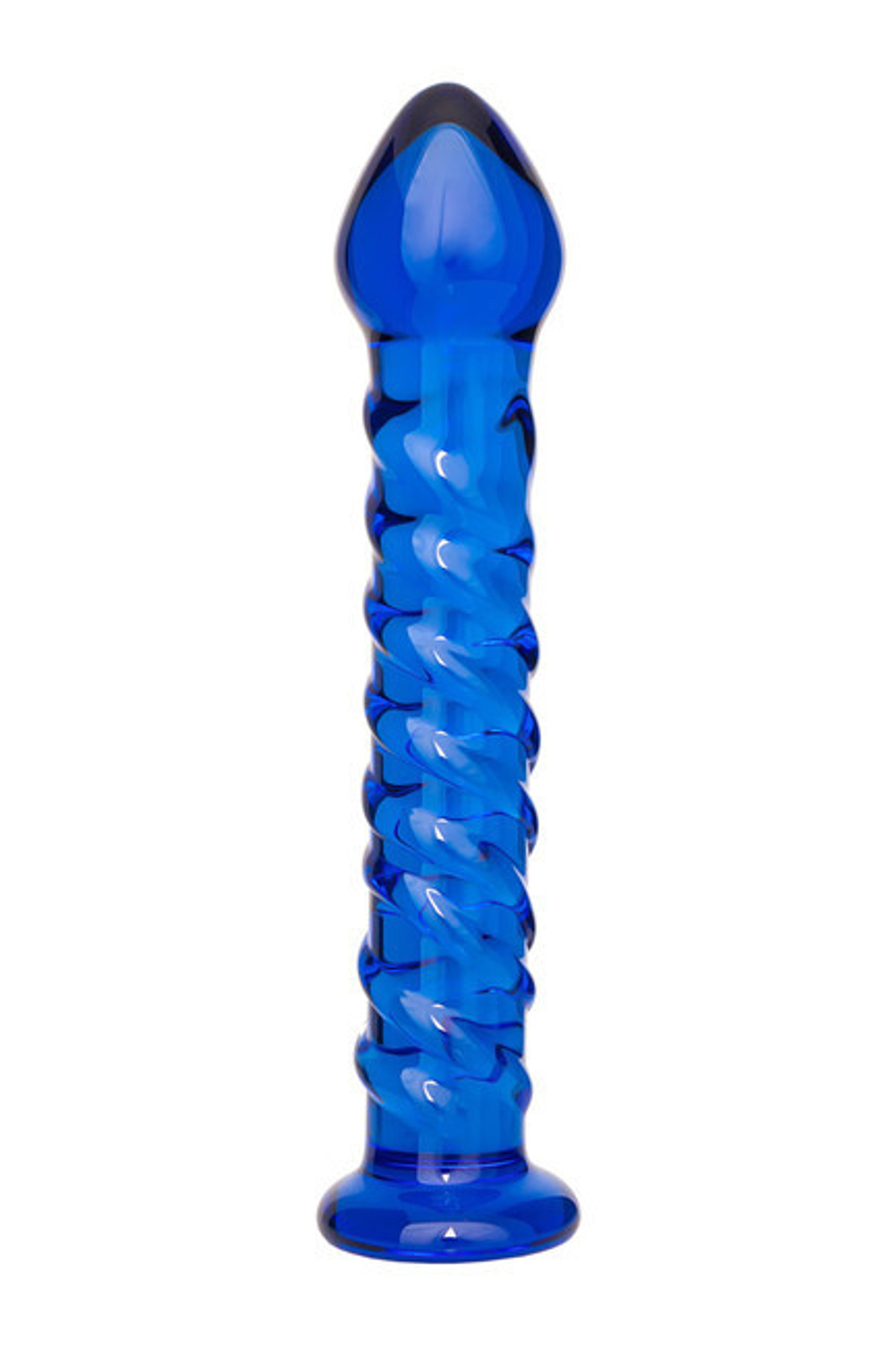 Фаллоимитатор спиралевидный из стекла (Цвет: Синий)